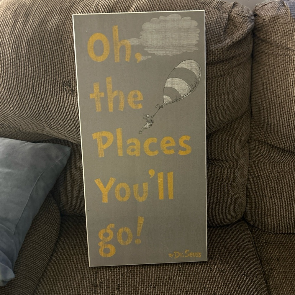 Dr. Seuss Gray and Yellow Art & Decals Wall Decor